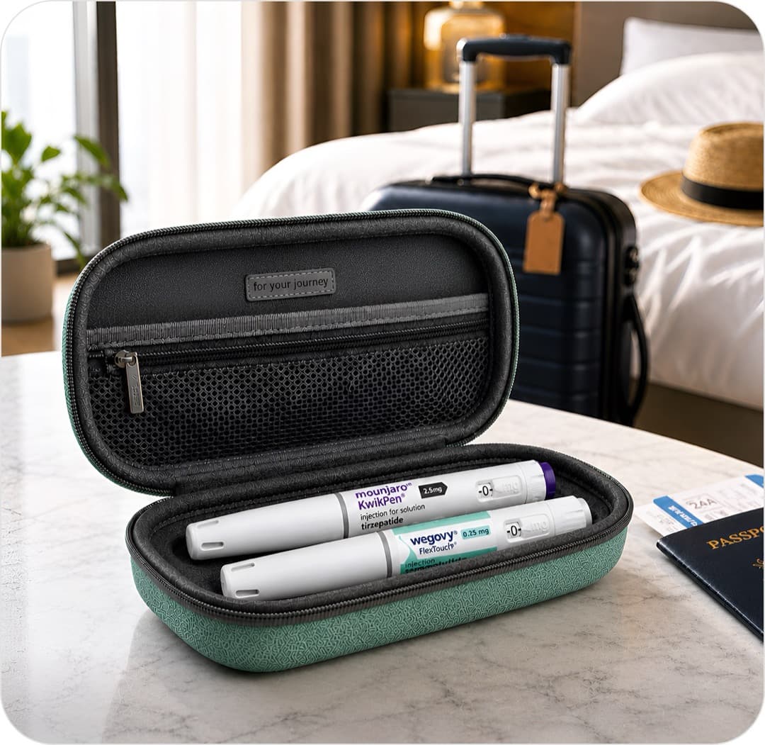 CoolDose insulated travel case with GLP-1 pens